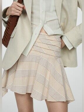 Mango Asymmetrical printed mini-skirt